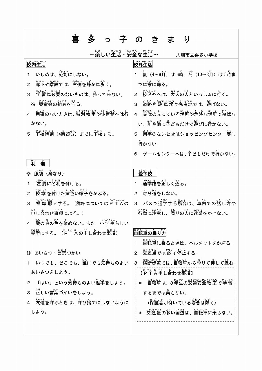 Microsoft Word - R6 喜多っ子のきまり